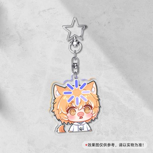 【表情包】5cm透明夹层钥匙扣星星扣 - 晕